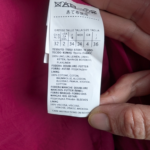 MaxMara Studio Italian Linen Blazer – Fuchsia Tailored Jacket – XXS/XS - Picture 11 of 13